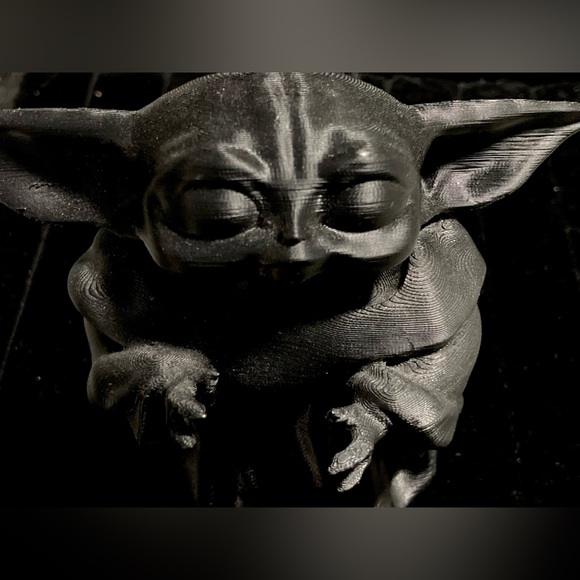 Black 3D Printed Grogu Baby Yoda Statue Unpainted The Mandalorian - Picture 3 of 16